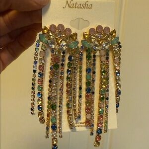 Natasha Couture Vibrant Crystal Dangle Earrings